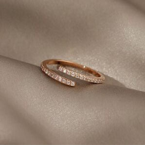 R-1.ジルコニアリング(フリーサイズ・ピンクゴールド・韓国)
