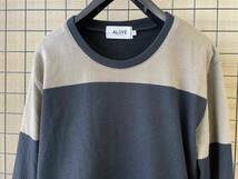 MADE IN JAPAN【ALOYE/アロイ】2-Color Crewneck Sweat Cutsew sizeM バイカラー クルーネック スウェットシャツ カットソー コットン_画像2