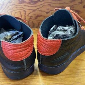 【FURLA/フルラ】Leather Shoes size40 BLACK NAVY ORANGE メンズ レザーシューズ スニーカー 靴 ブラック ネイビー オレンジの画像3