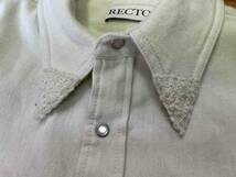 美品【RECTO/レクト】WOOL LINEN BOUCLE POINT WESTERN SHIRT sizeS ウール リネン ビッグシルエット スナップボタン ウエスタンシャツ_画像6