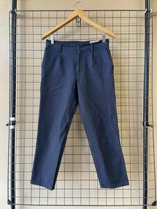 【1906 by Gymphlex/バイジムフレックス】Poly Tuck Tapered Slacks size2 NAVY ポリエステル タック テーパードスラックス パンツ