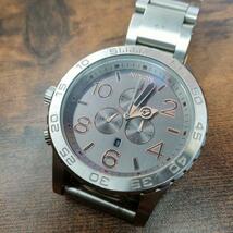 【希少】 NIXON ニクソン 腕時計 51-30 クロノ マットシルバー メンズ腕時計 男性 アナログ クォーツ時計 文字盤 ステンレス ベルト_画像1