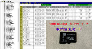 即使用可！ICOM IC-R30用　SPメモリーデータ microSDカード