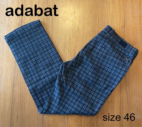 アダバット ゴルフウェア メンズ パンツ チェック サイズ46 グレー