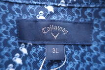 【美品】Callaway(キャロウェイ) ポロシャツ 紺白フラミンゴ総柄 メンズ 3L 241-6957509 ゴルフ用品 2402-0152 中古_画像3