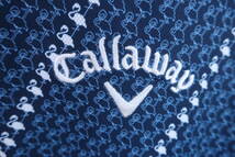 【美品】Callaway(キャロウェイ) ポロシャツ 紺白フラミンゴ総柄 メンズ 3L 241-6957509 ゴルフ用品 2402-0152 中古_画像2