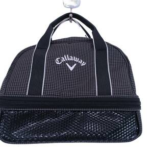 【美品】Callaway(キャロウェイ) 保冷機能付きカートバッグ 黒白チェック ゴルフ用品 2402-0157の画像1