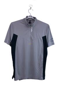 【美品】OAKLEY(オークリー) 半袖ハーフジップアップシャツ グレー メンズ XL ゴルフ用品 2402-0072 中古