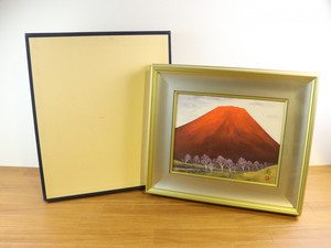 杉原 元人 スギハラ ゲンジン 赤富士風景 6号 日本画 風景画 美術品 絵 趣味 コレクション コレクター015FELFY87