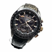 SEIKO セイコー 腕時計 SBXB073 8X53-0AB0 アストロン ソーラー セラミック チタン ブラック 黒 レザーバンド メンズ 管理RY24000816_画像1