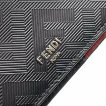 FENDI フェンディ シャドー 二つ折り 財布 ロングウォレット レザー ブラック 黒 カードケース コインケース ロゴ メンズ 管理RY24000742_画像10