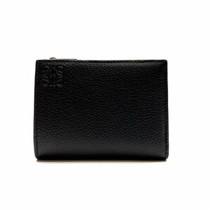 LOEWE Loewe slim compact wallet black black folding in half soft gray n car f leather hole gram change purse . control RY24000843