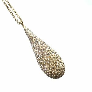 SWAROVSKI スワロフスキードロップ型 ネックレス ペンダント ゴールドカラー 金色 チェーン アクセサリー ジュエリー 管理RY24000775