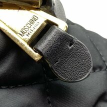 MOSCHINO モスキーノ ナイロン キルティング スタッズ 2WAY ミニ スモール リュックサック 黒 ブラック レディース かばん 管理RY2400181_画像5