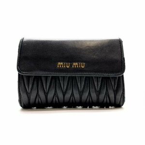 miu miu ミュウミュウ 5ML225 マトラッセ ネロ 黒 ブラック L字ファスナー コインケース　レザー レディース 財布 管理RY24001059