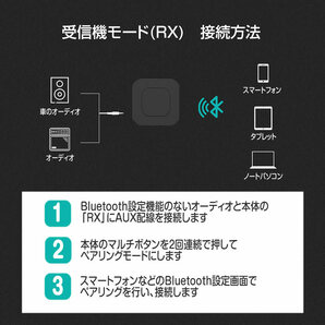 Bluetooth トランスミッター 送信機 受信機 レシーバー イヤホン テレビ ブルートゥース5.0 高音質 低遅延 BTTORMITAの画像5