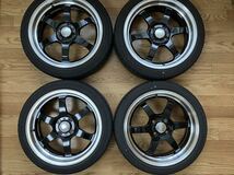 【中古美品】ホイール RAYS VOLK RACING TE37 KCR KF 16インチ 6.0J +42 PCD100 タイヤ ADVAN A10 165/50R16 4本セット_画像1