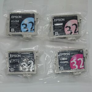 EPSON 純正インクカートリッジ IC32 4色セット　ICBK32 ICM32 ICLC32 ICLM32