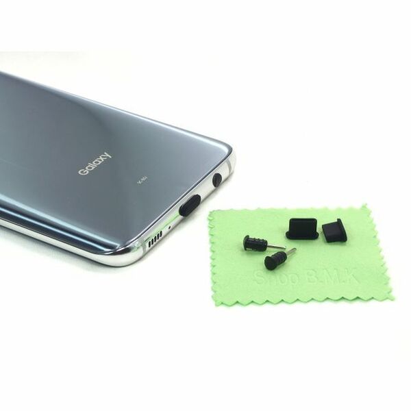 Galaxy 各機種 イヤホン&Type-Cコネクタキャップ/ブラック●