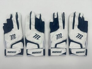 Marucci マルーチ 野球 両手バッティンググローブ ホワイトxネイビー Size-M　2セット まとめ売り