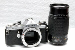 PENTAX ペンタックス 昔の一眼レフカメラ MEボディ +（純正200mmレンズ付）希少な作動品 (腐食無し）