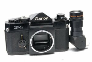 Canon キャノン 最高峰 昔の高級一眼レフカメラ F-1 ボディ +（アングルファインダー付）(前期型) 希少な作動品（腐食なし）