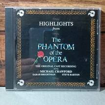 【中古CD】オペラ座の怪人（ハイライト版）（HIGHLIGHTS FROM THE PHANTOM OF THE OPERA）　海外盤　O078_画像1