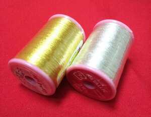  postage 198 jpy ~ prompt decision Fuji ks metallic sewing-cotton polyester gold Gold silver silver 3 number 50m