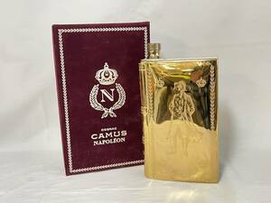 KY0603-58I　CAMUS　NAPOLEON　COGNAC　700ml　40％　総重量1259g　カミュ　ナポレオン　ブック型ボトル　ゴールド　古酒