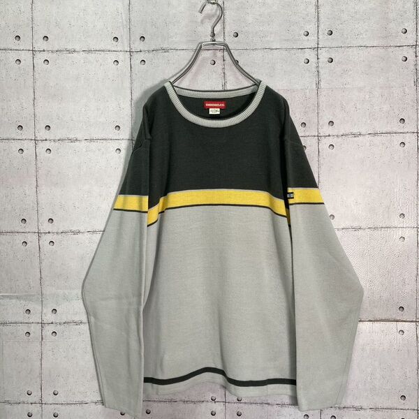 【US古着】90s UNIONBAY/ユニオンベイ バイカラー ニットソー L
