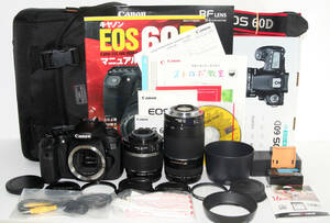 ◆初心者入門＆付属品多数◆ Canon キャノン EOS 60D 手ブレ補正＆純正＆超望遠Ｗズームレンズセット