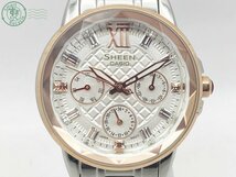 2403520449　♭ CASIO カシオ SHEEN シーン SHE-3029SGJ 腕時計 QZ スワロフスキー クリスタルインデックス 3針 レディース 中古_画像1