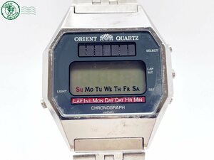 2403660582　＃ ORIENT オリエント G678203-40 クォーツ QZ デジタル クロノグラフ 腕時計 純正ベルト ヴィンテージ 中古