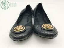 2403280914　▲ トリーバーチ TORY BURCH バレエシューズ パンプス フラット レザー 靴 ブラック 黒色 サイズ 7M レディース 中古_画像2