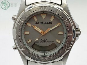 2403641004　♭ SEIKO セイコー ALBA アルバ AQUA GEAR V051-6000 腕時計 アナデジ デジアナ 3針 QZ クオーツ シルバー 中古