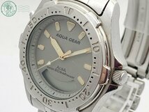 2403641004　♭ SEIKO セイコー ALBA アルバ AQUA GEAR V051-6000 腕時計 アナデジ デジアナ 3針 QZ クオーツ シルバー 中古_画像2