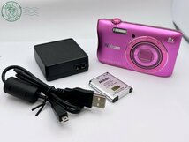 22402524594　▼1円スタート★Nikon ニコン COOLPIX S3700 ピンク デジカメ コンパクトデジタルカメラ バッテリー ケーブル付き 通電確認済_画像1