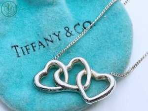 2403282572　★ TIFFANY&Co. ティファニー ネックレス トリプルハート シルバー 925 保存袋付き アクセサリー ジュエリー レディース 中古