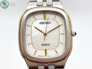 2403332607　＃ SEIKO セイコー DOLCE ドルチェ 8J41-0AA0 クォーツ QZ 3針 腕時計 シェル文字盤 ホワイト 純正ベルト ヴィンテージ