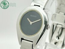 2403642688　◇ GUCCI グッチ 6700L ベルト難あり 黒文字盤 シルバー 2針 レディース クォーツ QUARTZ QZ 腕時計 中古_画像1