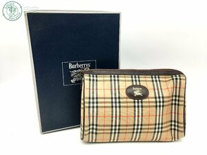 2403643161　 ☆ BURBERRY バーバリー ポーチ セカンドバッグ ノバチェック 箱付き 小物入れ ブランド ヴィンテージ 中古品