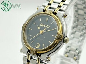 2403283136　◇ GUCCI グッチ 9000L 黒文字盤 ゴールド デイト 3針 レディース クォーツ QUARTZ QZ 腕時計 中古