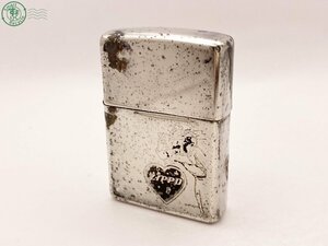 2403333331　△ ZIPPO ジッポー オイルライター STERLING スターリング シルバーカラー 着火未確認 中古 ジャンク