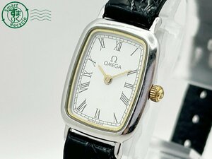 2403693388　◇ OMEGA オメガ De Ville デビル 595.0099 白文字盤 スクエア 社外ムーブメント レディース QUARTZ QZ 腕時計 中古