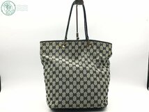 2403604132　☆ GUCCI グッチ 002.1098.3444 トートバッグ 肩掛けバッグ キャンバス グレー ブランド ヴィンテージ 中古品 ジャンク_画像2