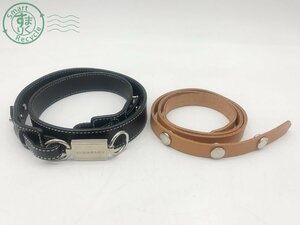 2403604543　▲ BURBERRY BLUE LABEL バーバリー ブルーレーベル ベルト 2点セット 黒系 キャメル系 中古