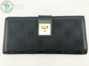 2403604608　▲ Salvatore Ferragamo フェラガモ IY 212410 打つ折り長財布 黒色 ブラック ガンチーニ 中古