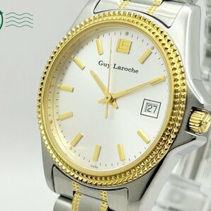 2403604604 ◇ Guy Laroche ギラロッシュ 108.18 シルバー文字盤 ゴールド デイト メンズ クォーツ QUARTZ QZ 腕時計 中古の画像1