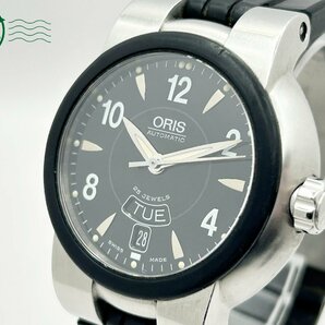 2403604697 ◇ 1円～! ORIS オリス 7518-44 Cal.635 AT 自動巻き 25石 裏スケ スケルトン 黒文字盤 デイデイト メンズ 腕時計 中古の画像1