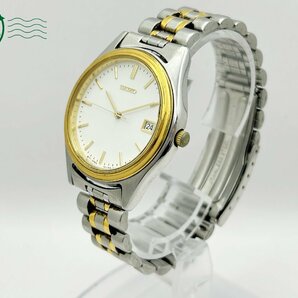 2403604741  ◇ SEIKO セイコー 7N42-8089 白文字盤 ゴールド デイト 3針 刻印有り メンズ クォーツ QUARTZ QZ 腕時計 中古の画像3